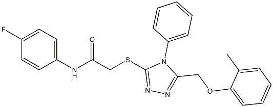 N-(4-fluorophenyl)-2-({5-[(2-methylphenoxy)methyl]-4-phenyl-4H-1,2,4-triazol-3-yl}sulfanyl)acetamide Structural