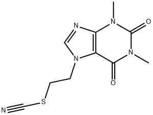 Thiocyanic acid, 2-(1,2,3,6-tetrahydro-1,3-dimethyl-2,6-dioxo-7H-purin-7-yl)ethyl ester Structural