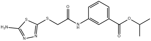 isopropyl 3-({[(5-amino-1,3,4-thiadiazol-2-yl)sulfanyl]acetyl}amino)benzoate Structural
