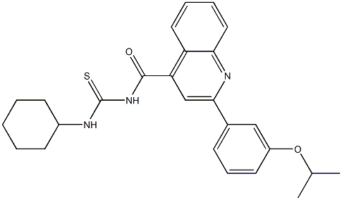 N-cyclohexyl-N'-{[2-(3-isopropoxyphenyl)-4-quinolinyl]carbonyl}thiourea Structural