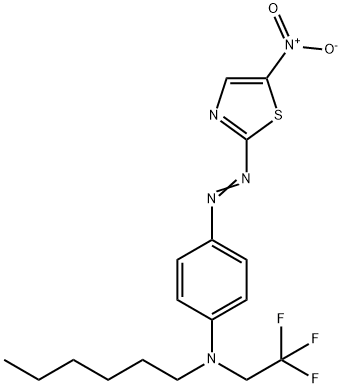 Benzenamine, N-hexyl-4-[2-(5-nitro-2-thiazolyl)diazenyl]-N-(2,2,2-trifluoroethyl)- Structural