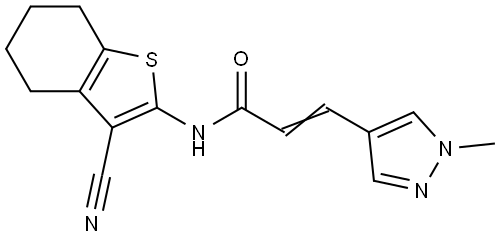 N-(3-cyano-4,5,6,7-tetrahydro-1-benzothien-2-yl)-3-(1-methyl-1H-pyrazol-4-yl)acrylamide Structural