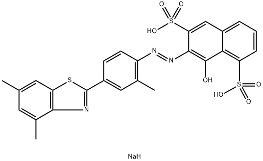 1,6-Naphthalenedisulfonic acid, 7-[[4-(4,6-dimethyl-2-benzothiazolyl)-2-methylphenyl]azo]-8-hydroxy-, disodium salt Structural