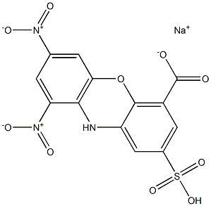 10H-Phenoxazine-4-carboxylic acid, 7,9-dinitro-2-sulfo-, monosodium salt