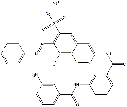 2-Naphthalenesulfonic acid, 7-[[3-[(3-aminobenzoyl)amino]benzoyl]amino]-4-hydroxy-3-(phenylazo)-, monosodium salt