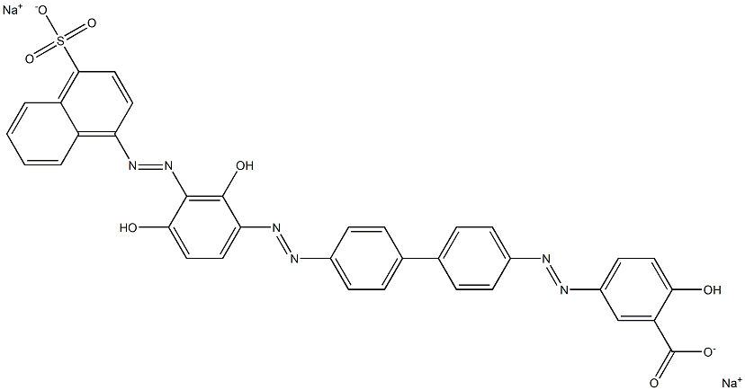 Benzoic acid, 5-[[4'-[[2,4-dihydroxy-3-[(4-sulfo-1-naphthalenyl)azo]phenyl]azo][1,1'-biphenyl]-4-yl]azo]-2-hydroxy-, disodium salt