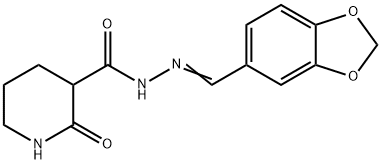 N'-(1,3-benzodioxol-5-ylmethylene)-2-oxo-3-piperidinecarbohydrazide Structural