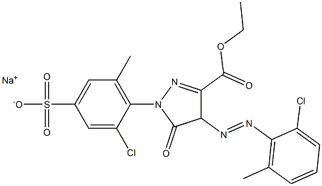 1H-Pyrazole-3-carboxylic acid, 4-[(2-chloro-6-methylphenyl)azo]-1-(2-chloro-6-methyl-4-sulfophenyl)-4,5-dihydro-5-oxo-, 3-ethyl ester, sodium salt