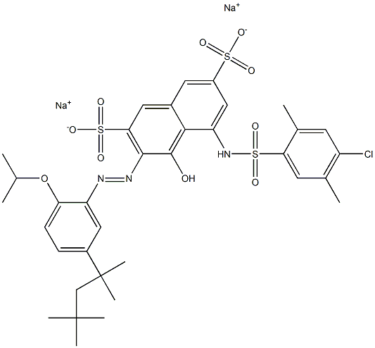 2,7-Naphthalenedisulfonic acid, 5-[[(4-chloro-2,5-dimethylphenyl)sulfonyl]amino]-4-hydroxy-3-[[2-(1-methylethoxy)-5-(1,1,3,3-tetramethylbutyl)phenyl]azo]-, disodium salt