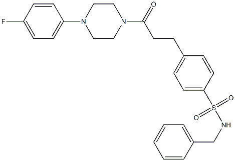 N-benzyl-4-{3-[4-(4-fluorophenyl)-1-piperazinyl]-3-oxopropyl}benzenesulfonamide Structural
