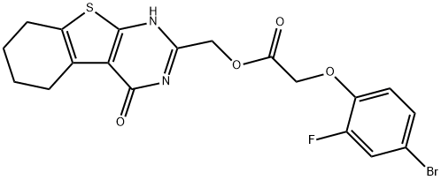 Acetic acid, 2-(4-bromo-2-fluorophenoxy)-, (1,4,5,6,7,8-hexahydro-4-oxo[1]benzothieno[2,3-d]pyrimidin-2-yl)methyl ester Structural