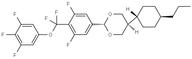 Trans-2-{4-[difluoro(3,4,5-trifluorophenoxy)methyl]-3,5-difluorophenyl}-5-(trans-4-propylcyclohexyl)-1,3-dioxane Structural