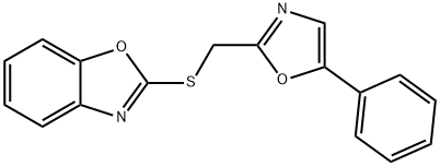 Benzoxazole, 2-[[(5-phenyl-2-oxazolyl)methyl]thio]- Structural
