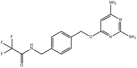 Acetamide, N-[[4-[[(2,6-diamino-4-pyrimidinyl)oxy]methyl]phenyl]methyl]-2,2,2-trifluoro- Structural