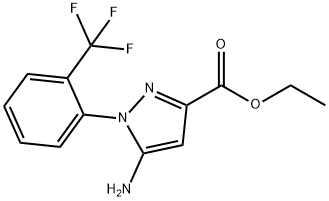 Ethyl 5-amino-1-[2-(trifluoromethyl)phenyl]pyrazole-3-carboxylate Structural
