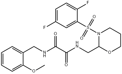 Ethanediamide, N1-[[3-[(2,5-difluorophenyl)sulfonyl]tetrahydro-2H-1,3-oxazin-2-yl]methyl]-N2-[(2-methoxyphenyl)methyl]- Structural