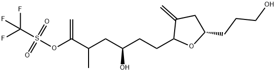 (5R)-5-hydroxy-7-((5S)-5-(3-hydroxypropyl)-3-methylenetetrahydrofuran-2-yl)-3-methylhept-1-en-2-yl trifluoromethanesulfonate Structural