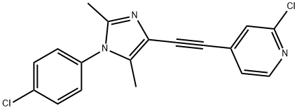 Pyridine, 2-chloro-4-[2-[1-(4-chlorophenyl)-2,5-dimethyl-1H-imidazol-4-yl]ethynyl]- Structural