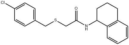 Acetamide, 2-[[(4-chlorophenyl)methyl]thio]-N-(1,2,3,4-tetrahydro-1-naphthalenyl)- Structural