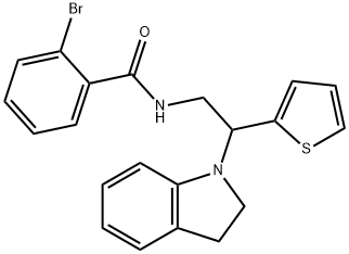 Benzamide, 2-bromo-N-[2-(2,3-dihydro-1H-indol-1-yl)-2-(2-thienyl)ethyl]- Structural