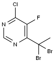 Pyrimidine, 4-chloro-6-(1,1-dibromoethyl)-5-fluoro- Structural