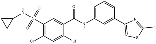 Benzamide, 2,4-dichloro-5-[(cyclopropylamino)sulfonyl]-N-[3-(2-methyl-4-thiazolyl)phenyl]- Structural