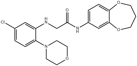 Acetamide, 2-[[5-chloro-2-(4-morpholinyl)phenyl]amino]-N-(3,4-dihydro-2H-1,5-benzodioxepin-7-yl)- Structural
