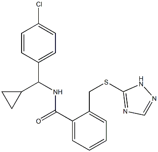 Benzamide, N-[(4-chlorophenyl)cyclopropylmethyl]-2-[(1H-1,2,4-triazol-5-ylthio)methyl]- Structural