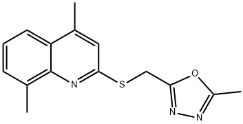 Quinoline, 4,8-dimethyl-2-[[(5-methyl-1,3,4-oxadiazol-2-yl)methyl]thio]- Structural