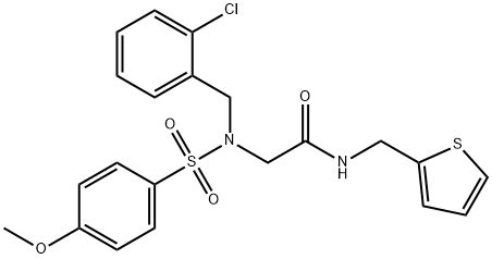 Acetamide, 2-[[(2-chlorophenyl)methyl][(4-methoxyphenyl)sulfonyl]amino]-N-(2-thienylmethyl)- Structural