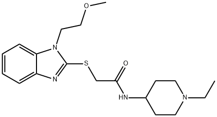 Acetamide, N-(1-ethyl-4-piperidinyl)-2-[[1-(2-methoxyethyl)-1H-benzimidazol-2-yl]thio]- Structural