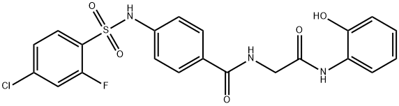 Benzamide, 4-[[(4-chloro-2-fluorophenyl)sulfonyl]amino]-N-[2-[(2-hydroxyphenyl)amino]-2-oxoethyl]- Structural