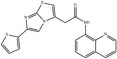 Imidazo[2,1-b]thiazole-3-acetamide, N-8-quinolinyl-6-(2-thienyl)- Structural