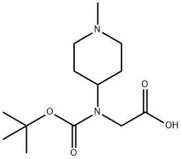 Glycine, N-[(1,1-dimethylethoxy)carbonyl]-N-(1-methyl-4-piperidinyl)- Structural