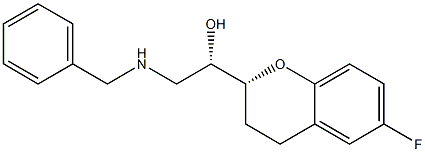 (+-)-(R*,S*)-6-fluoro-3,4-dihydro-alpha-[[(phenylmethyl)amino]methyl]-2H-1-benzopyran-2-methanol Structural