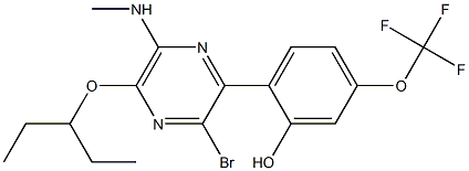 2-[3-BROMO-5-(1-ETHYLPROPOXY)-6-(METHYLAMINO)PYRAZIN-2-YL]-5-(TRIFLUOROMETHOXY)PHENOL Structural