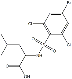 2-[(4-bromo-2,6-dichlorobenzene)sulfonamido]-4-methylpentanoic acid Structural