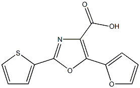 5-(furan-2-yl)-2-(thiophen-2-yl)-1,3-oxazole-4-carboxylic acid