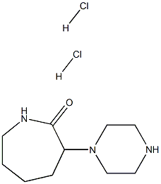 3-(piperazin-1-yl)azepan-2-one dihydrochloride Structural