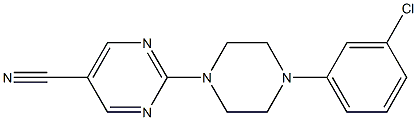 2-[4-(3-chlorophenyl)piperazino]-5-pyrimidinecarbonitrile Structural