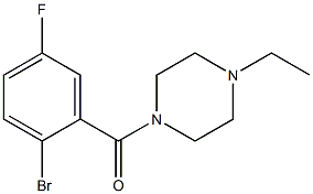 1-(2-bromo-5-fluorobenzoyl)-4-ethylpiperazine Structural