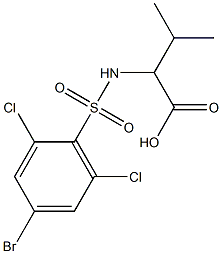 2-[(4-bromo-2,6-dichlorobenzene)sulfonamido]-3-methylbutanoic acid Structural