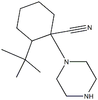 2-tert-butyl-1-(piperazin-1-yl)cyclohexane-1-carbonitrile Structural