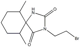 3-(2-bromoethyl)-6,10-dimethyl-1,3-diazaspiro[4.5]decane-2,4-dione Structural