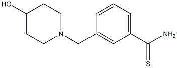 3-[(4-hydroxypiperidin-1-yl)methyl]benzenecarbothioamide Structural