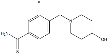 3-fluoro-4-[(4-hydroxypiperidin-1-yl)methyl]benzenecarbothioamide Structural