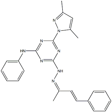 4-phenyl-3-buten-2-one [4-anilino-6-(3,5-dimethyl-1H-pyrazol-1-yl)-1,3,5-triazin-2-yl]hydrazone