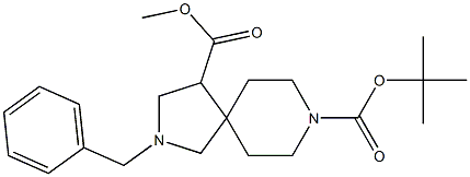 Methyl 2-benzyl-8-Boc-2,8-diaza-spiro[4.5]decane-4-carboxylate Structural