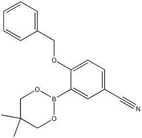 4-Benzyloxy-3-(5,5-dimethyl-1,3,2-dioxaborinan-2-yl)benzonitrile Structural