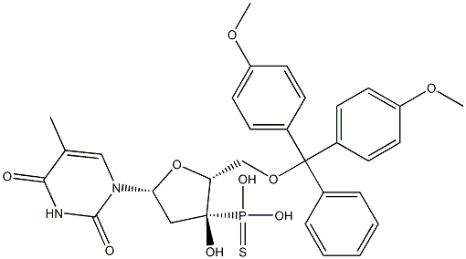 5'-O-(4,4'-Dimethoxytrityl)thymidine 3'-thiophosphonic acid,Thiophosphonic acid O-[3'-deoxy-5'-O-(4,4'-dimethoxytrityl)thymidine-3'-yl] ester